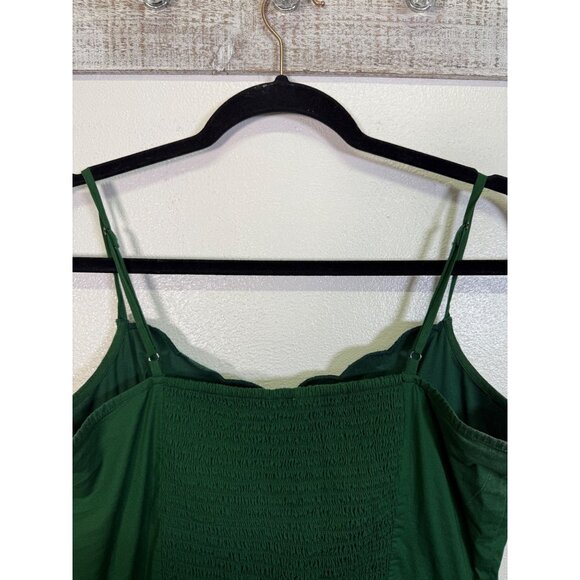 J. Crew Factory Scallop-trim button-front midi dress in fern canyon green sz 6 - Picture 12 of 16